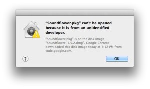 Soundflower.pkg can’t be opened because it is from an unidentified developer
