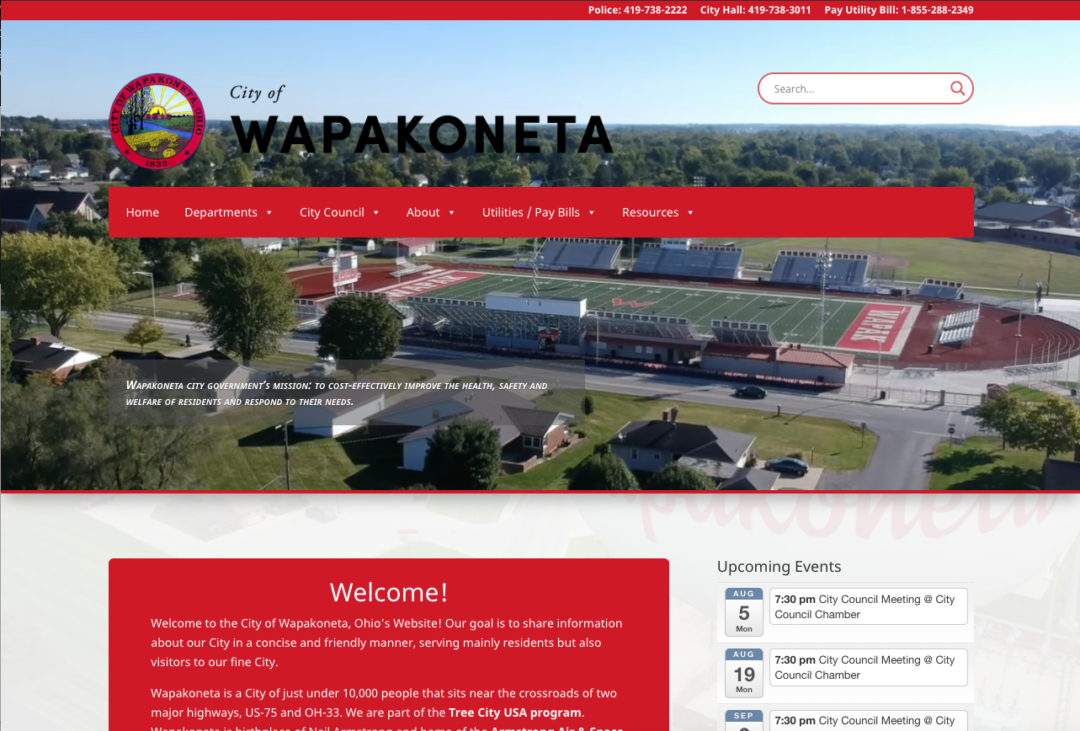 City of Wapakoneta Website